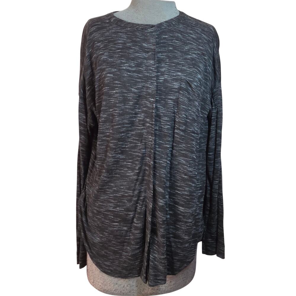 Ann Taylor Loft Dark Gray Long Sleeve Button Down Size Large
